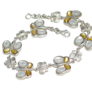 Butterfly Charm Tennis Bracelet Sterling Silver